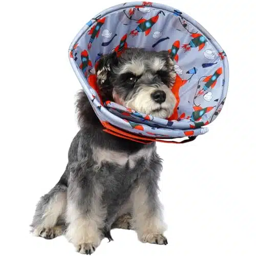 Lelepet Dog Cone Collar, Soft Dog Cone, Comfy Dog Cones For Meidum Dogs, Cone For Dogs After Surgery, Dog Cone Alternative, Adjustable Dog Recovery Cone To Prevent Licking, El