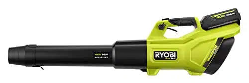 Ryobi V Hp Brushless Whisper Series Ph Cfm Cordless Battery Leaf Blower With Ah Battery And Charger, Green, (Ry)