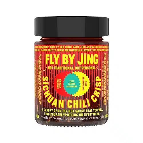 Flybyjing Sichuan Chili Crisp, Gourmet Spicy Tingly Crunchy Hot Savory All Natural Chili Oil Sauce Wsichuan Pepper, Versatile Sauce Good On Everything And Vegan, Oz (Pack Of )